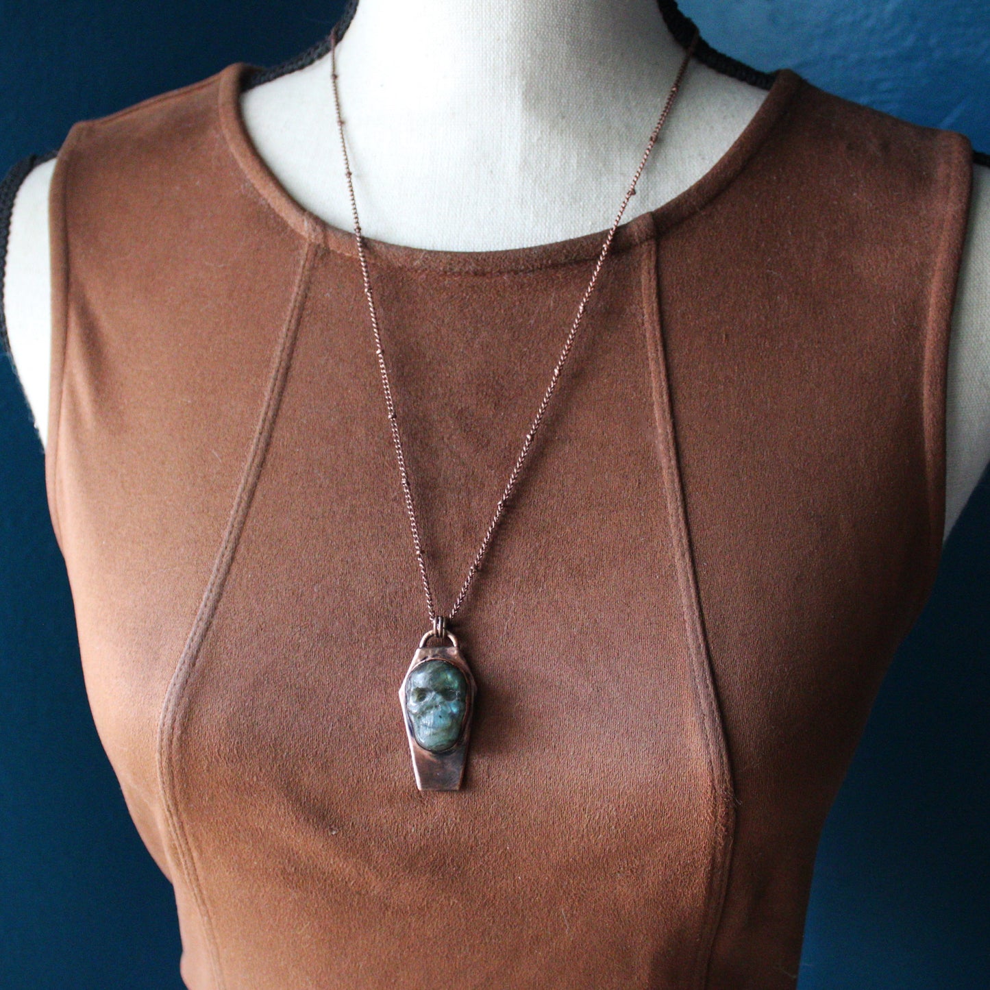 Labradorite Coffin Necklace
