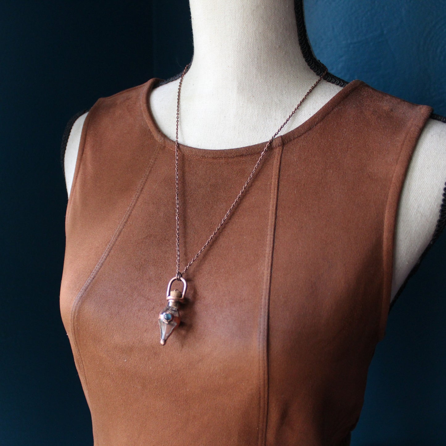 Labradorite Cremation Vial Necklace