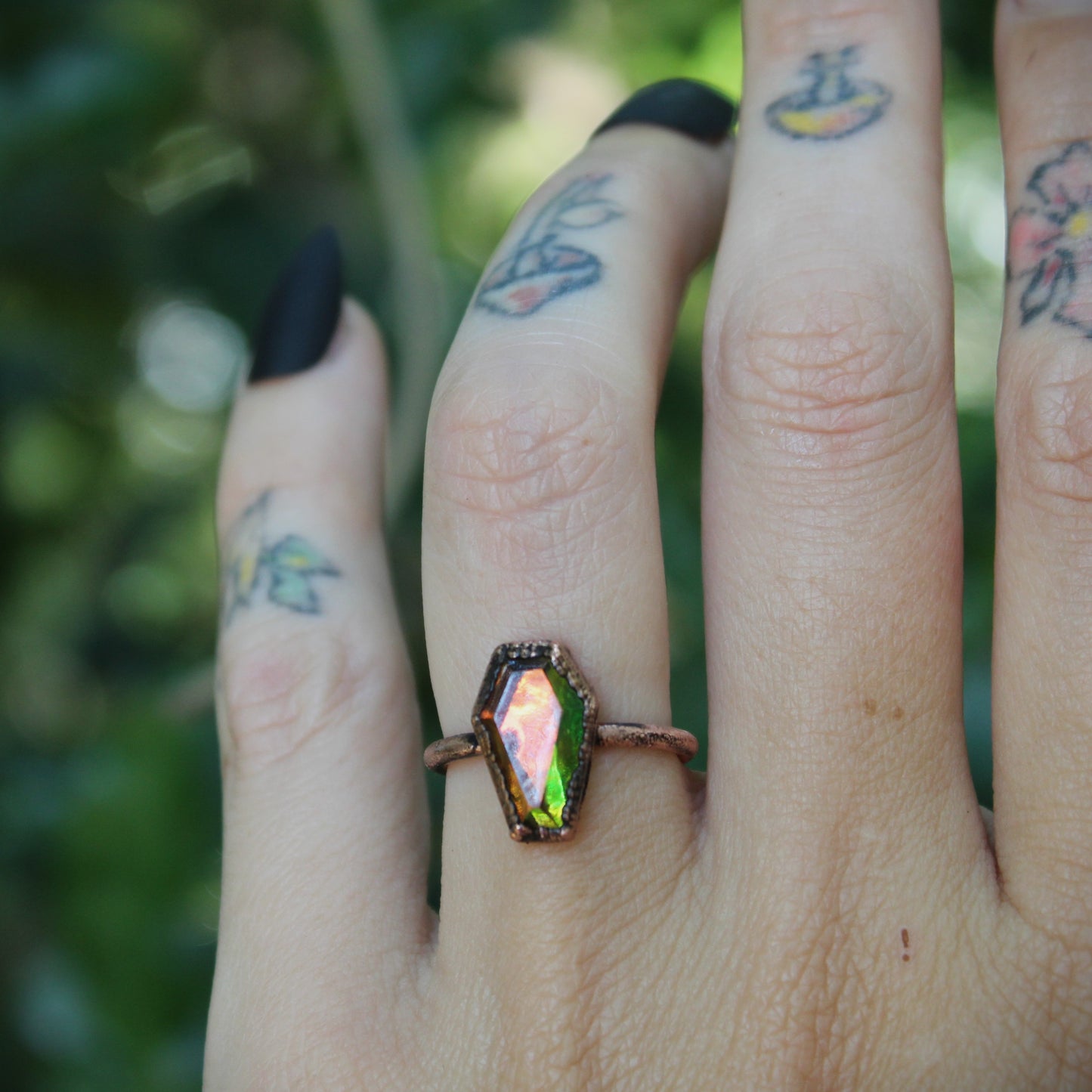 Iridescent Coffin Ring