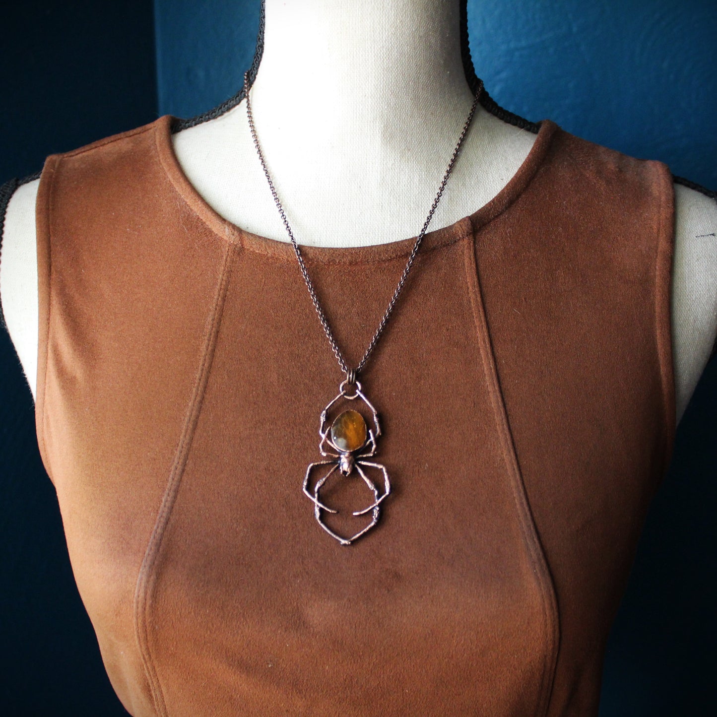 Amber Orb Weaver Necklace