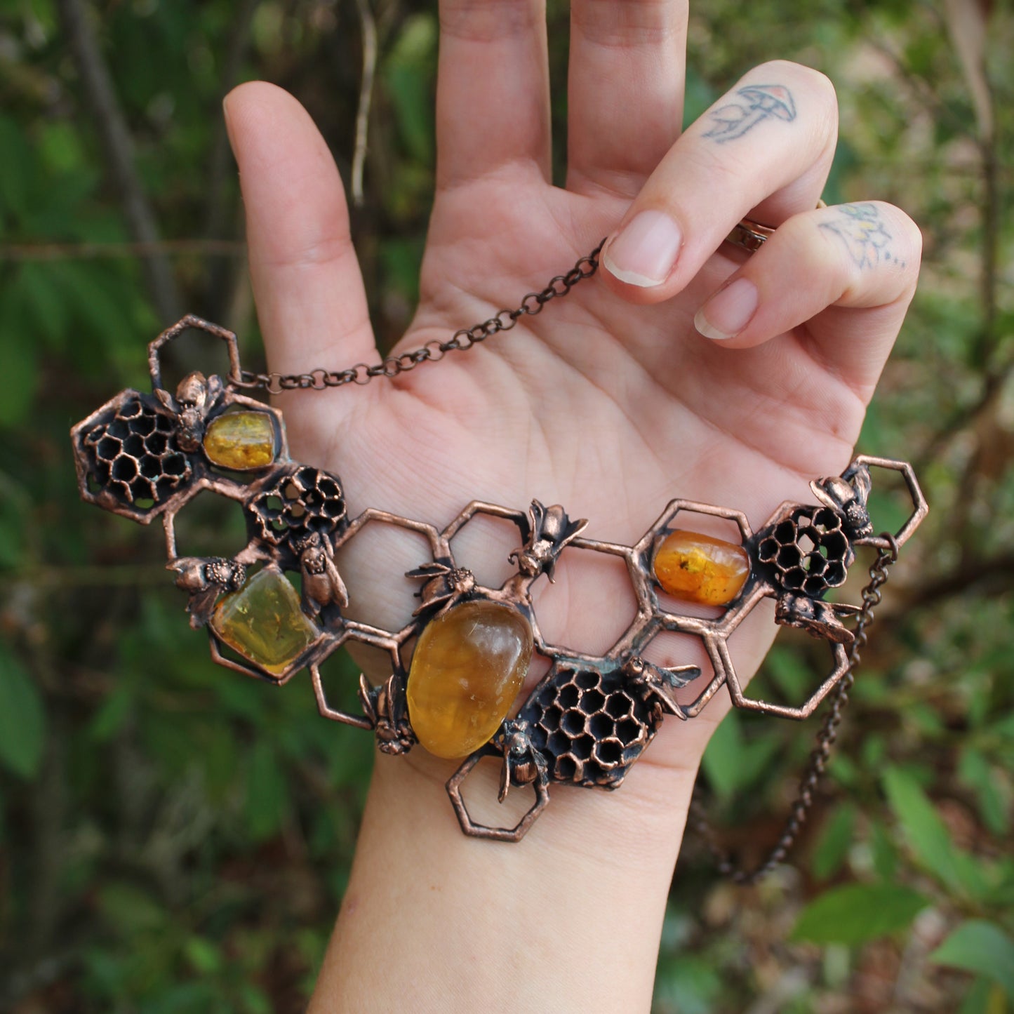 Amber Honeybee Necklace