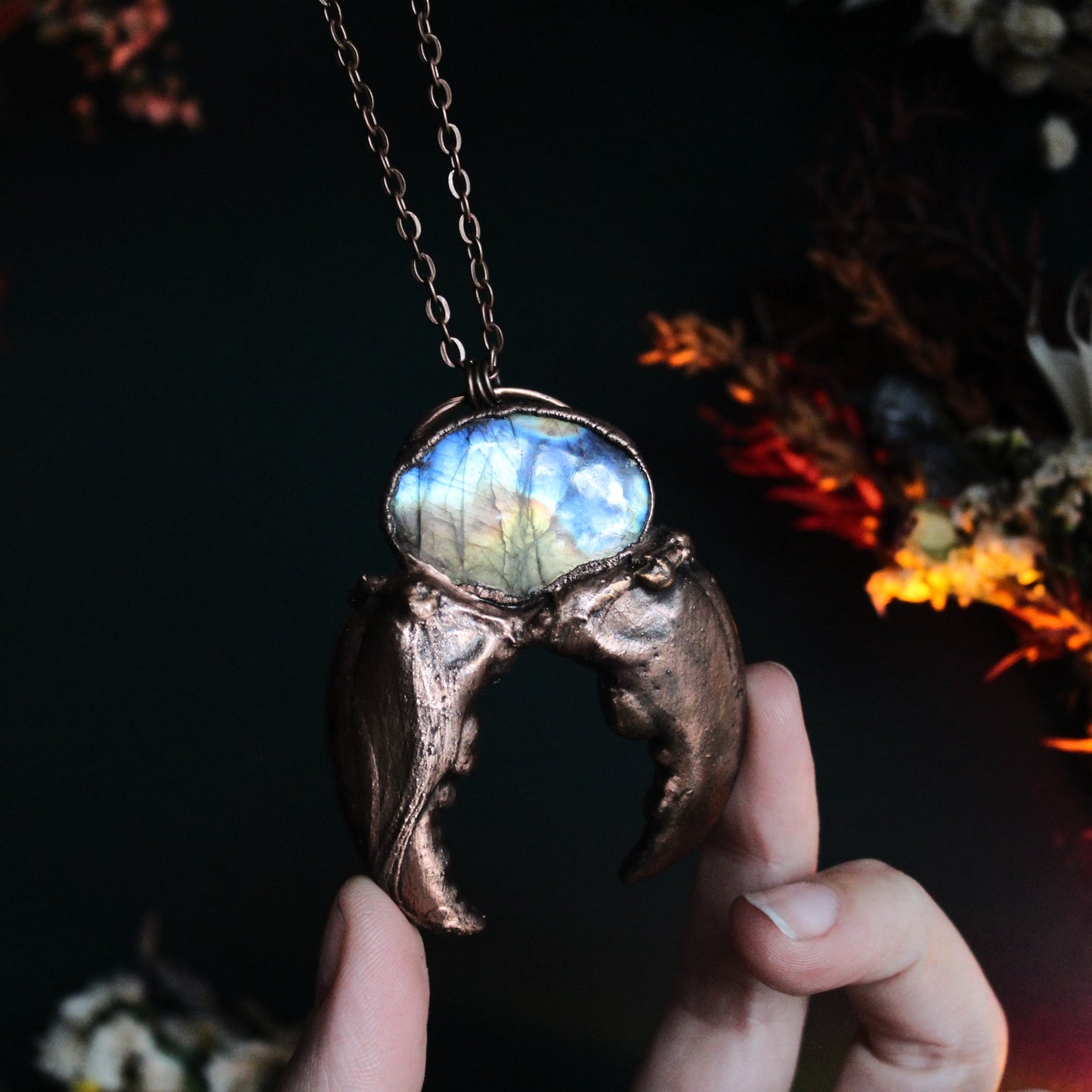 Labradorite Claw Amulet