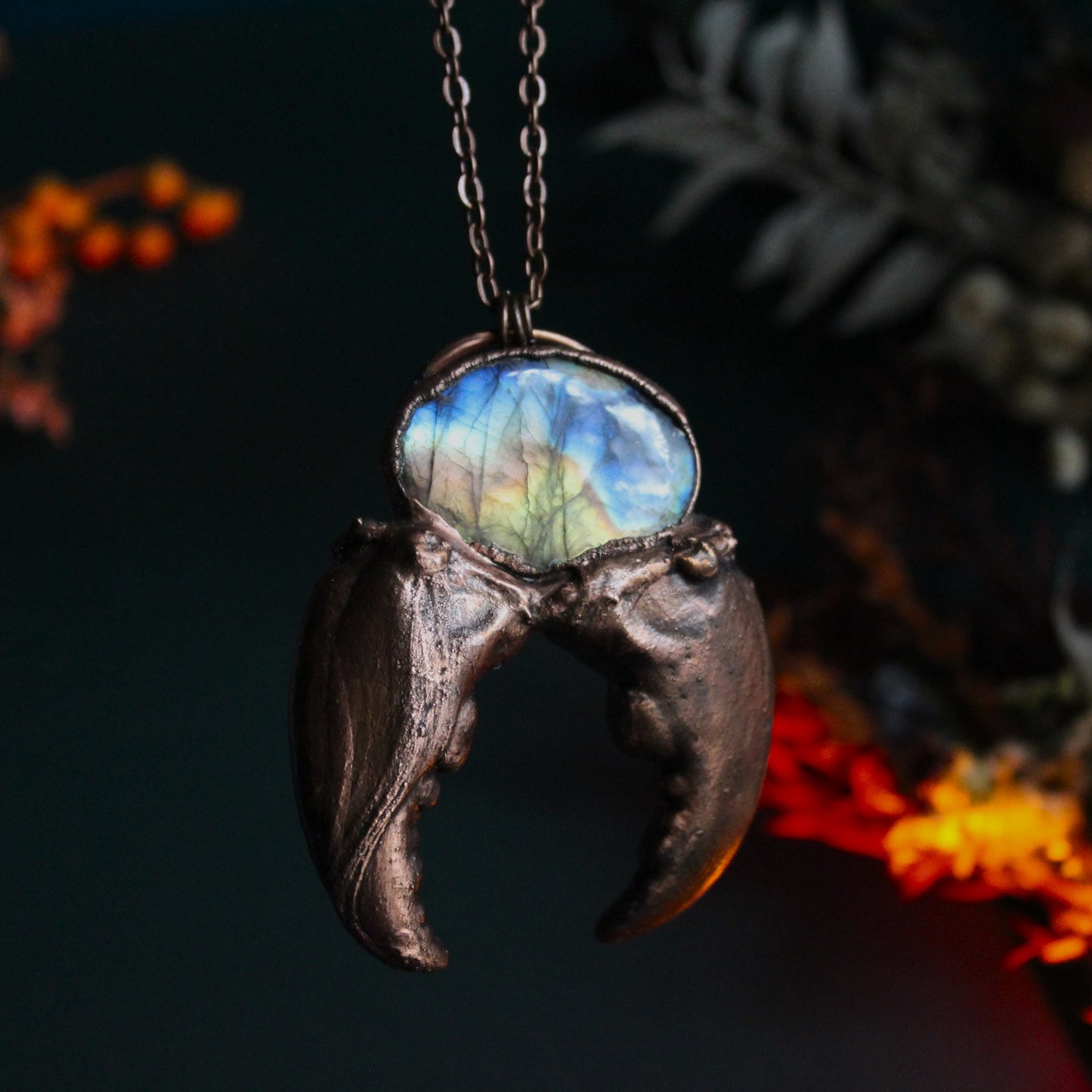 Labradorite Claw Amulet