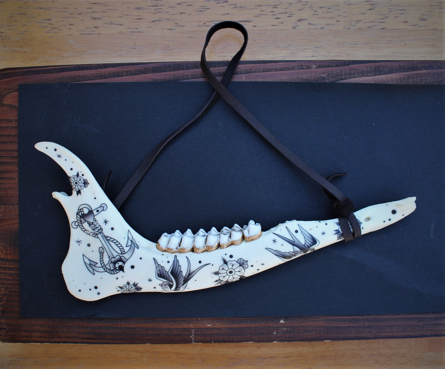 Black and Grey Deer Jawbones