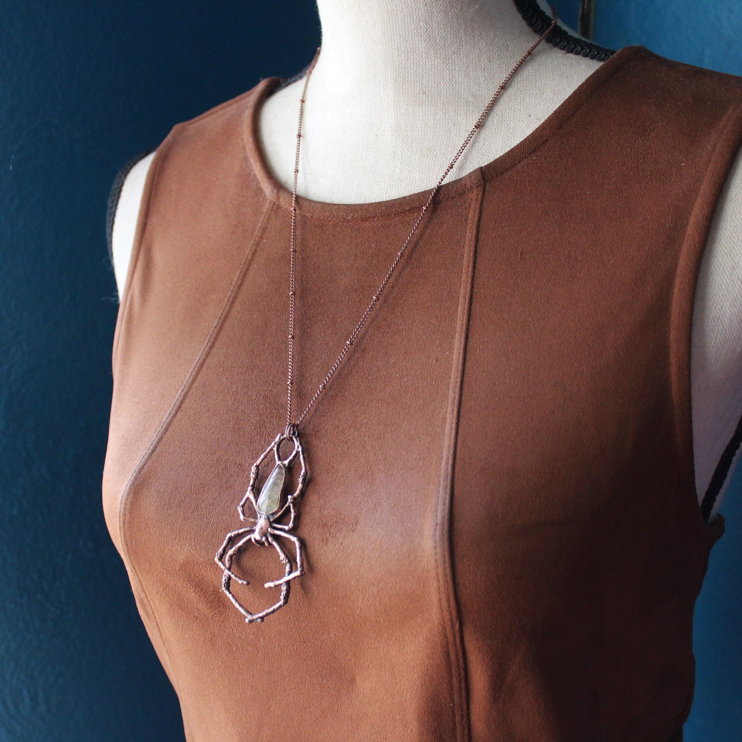 Golden Rutile Orb Weaver Necklace