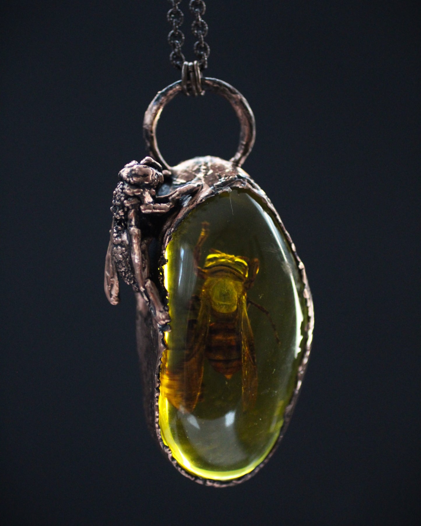 Wasp in Amber Pendant