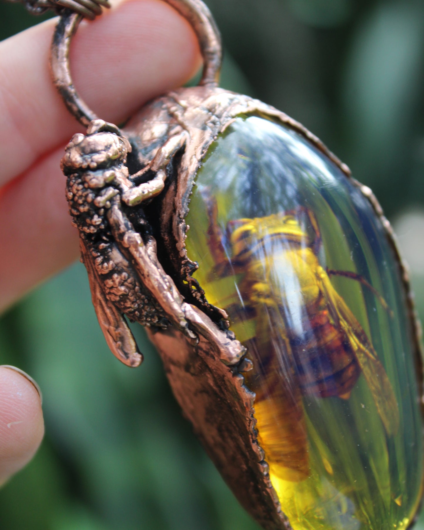 Wasp in Amber Pendant