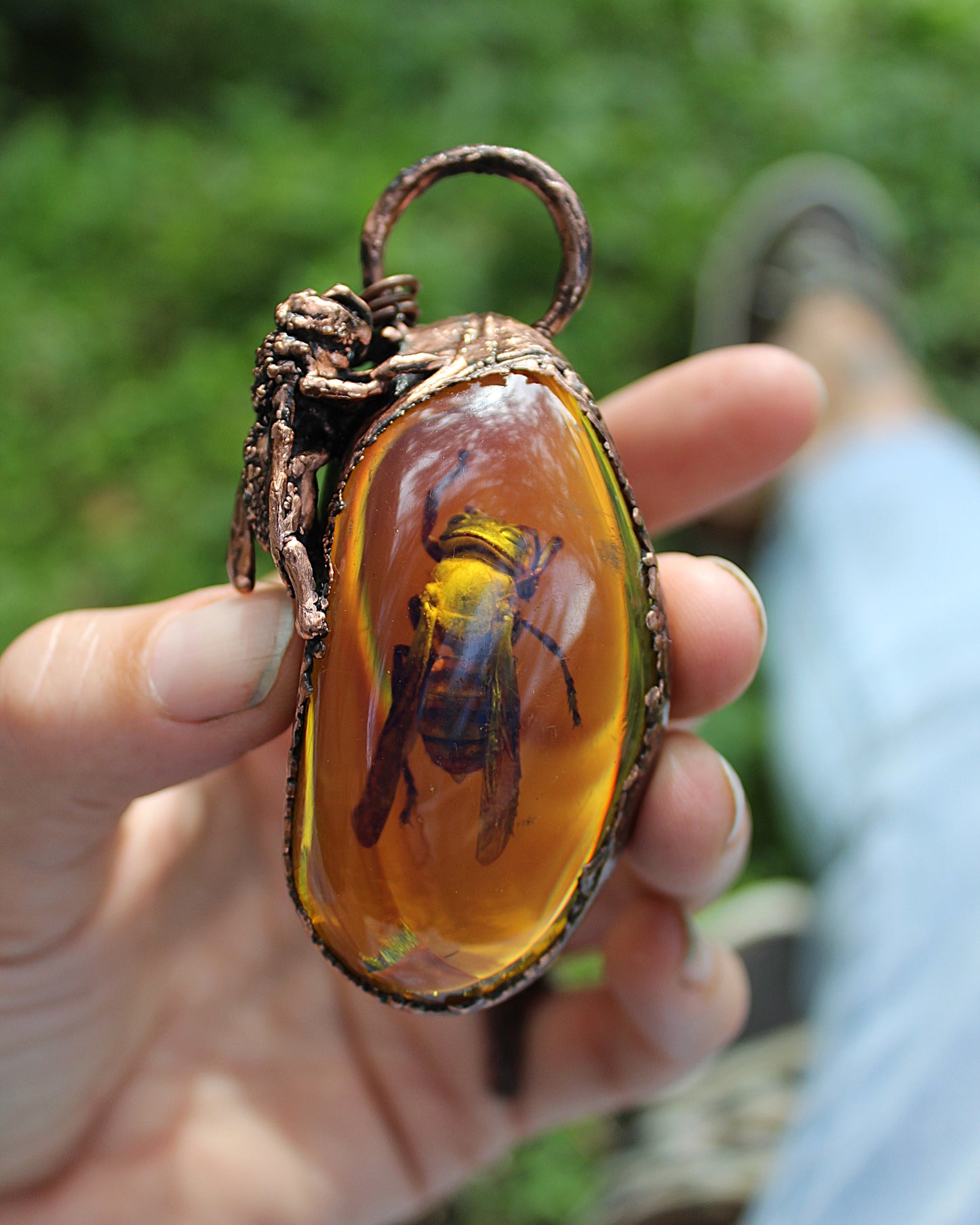 Wasp in Amber Pendant
