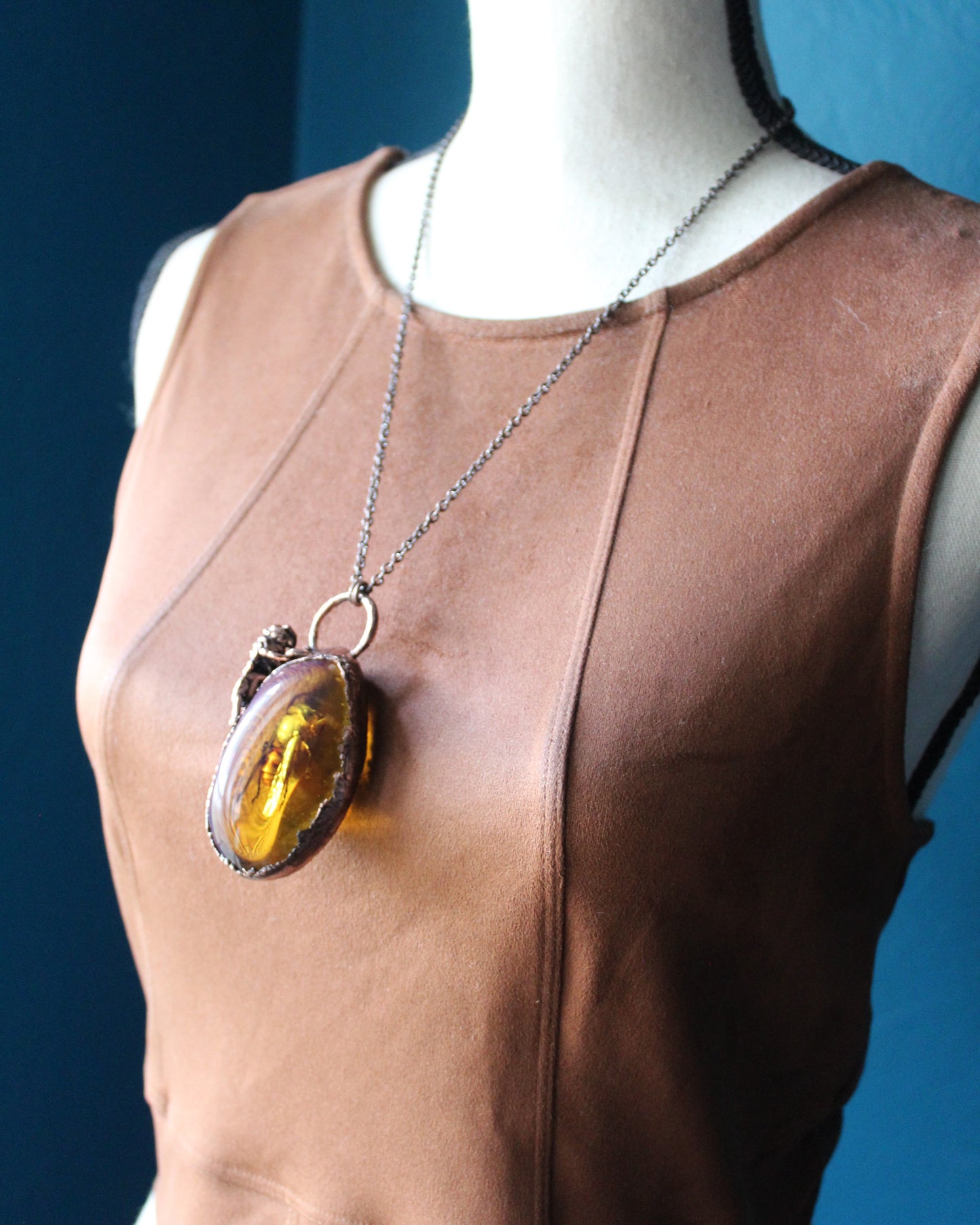 Wasp in Amber Pendant