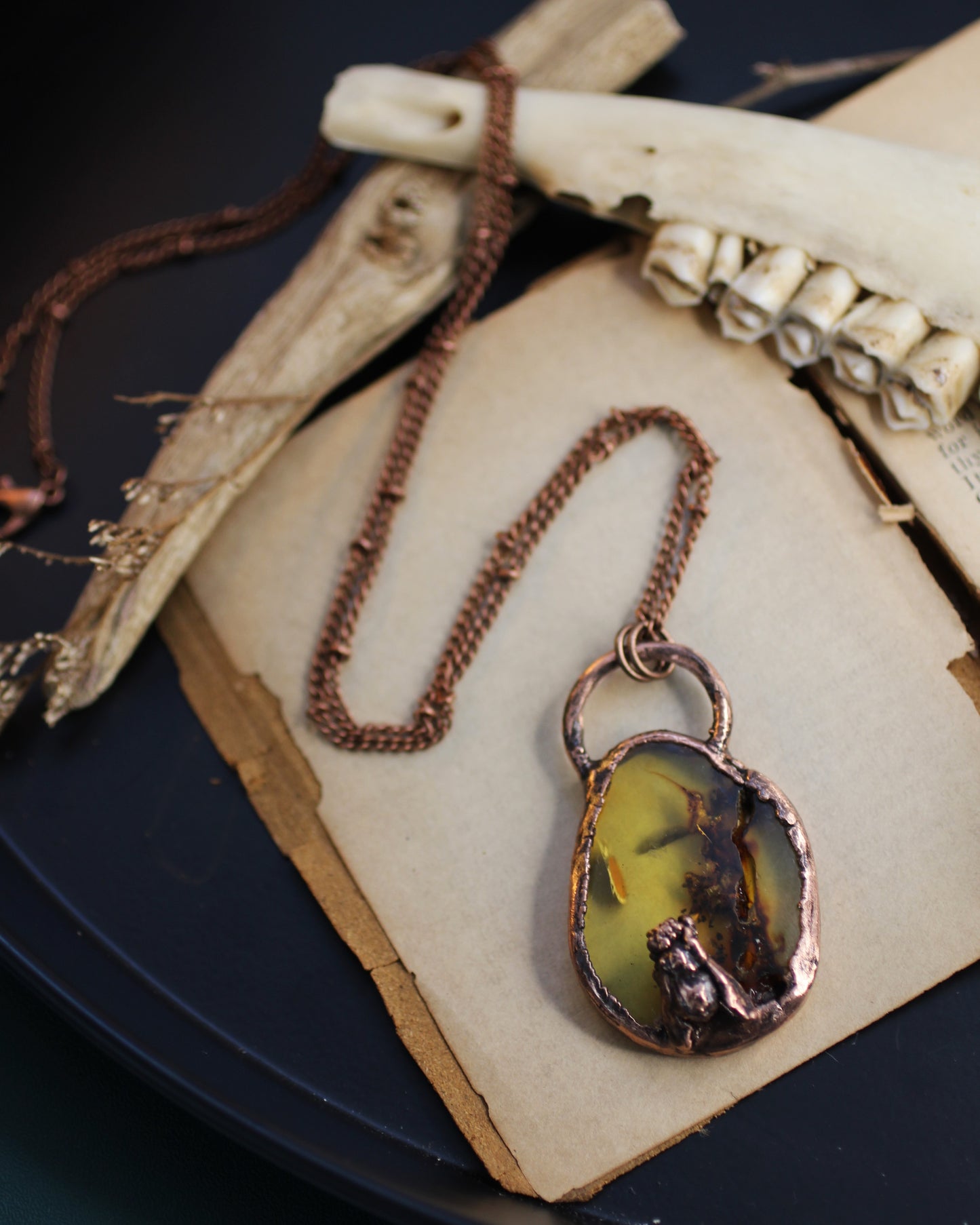 Amber Honeybee Necklace