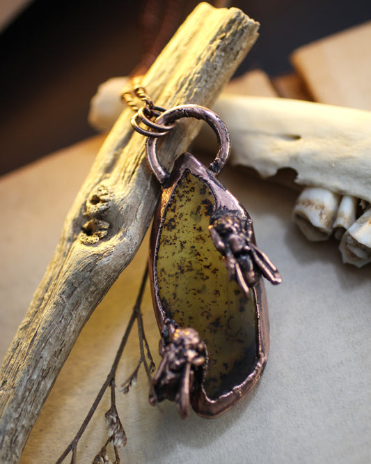 Two Honeybees and Amber