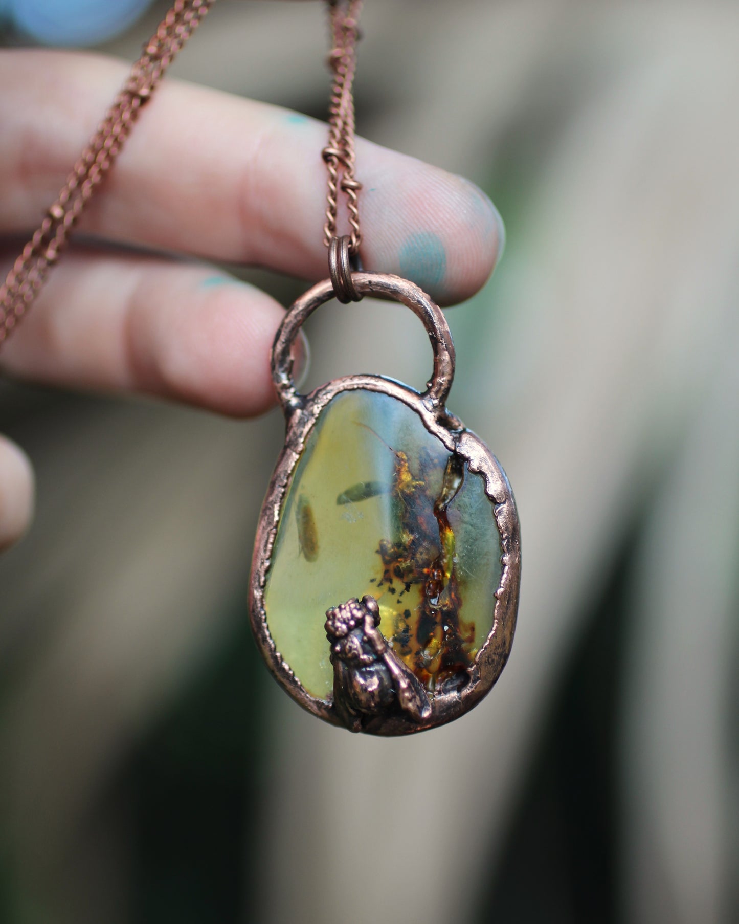 Amber Honeybee Necklace