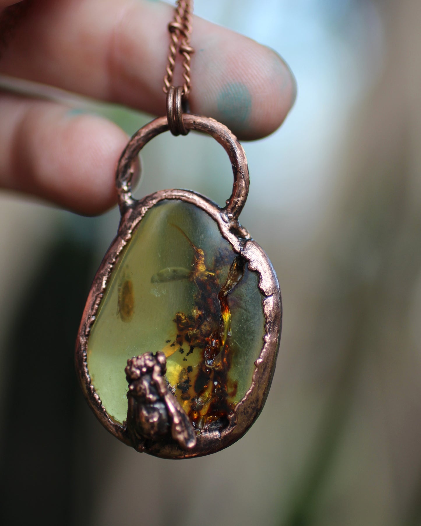 Amber Honeybee Necklace