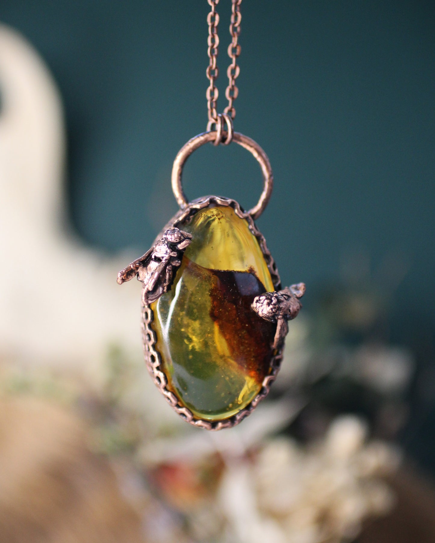 Amber Honeybee Necklace