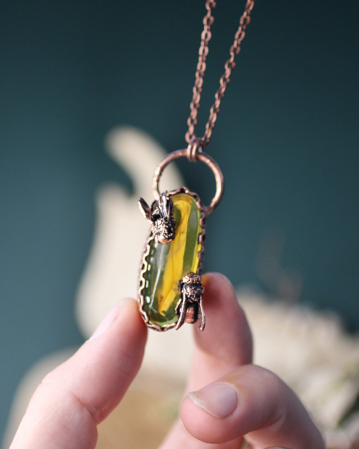 Amber Honeybee Necklace