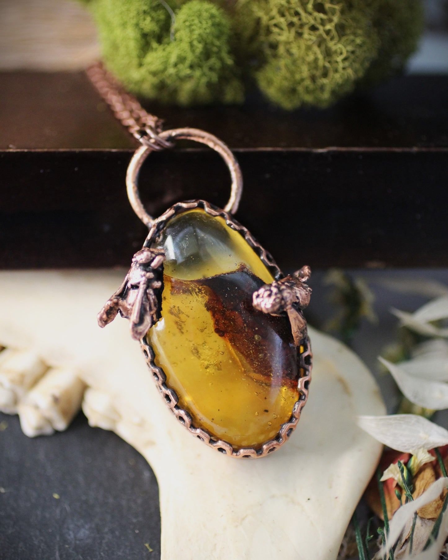 Amber Honeybee Necklace