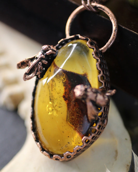 Amber Honeybee Necklace