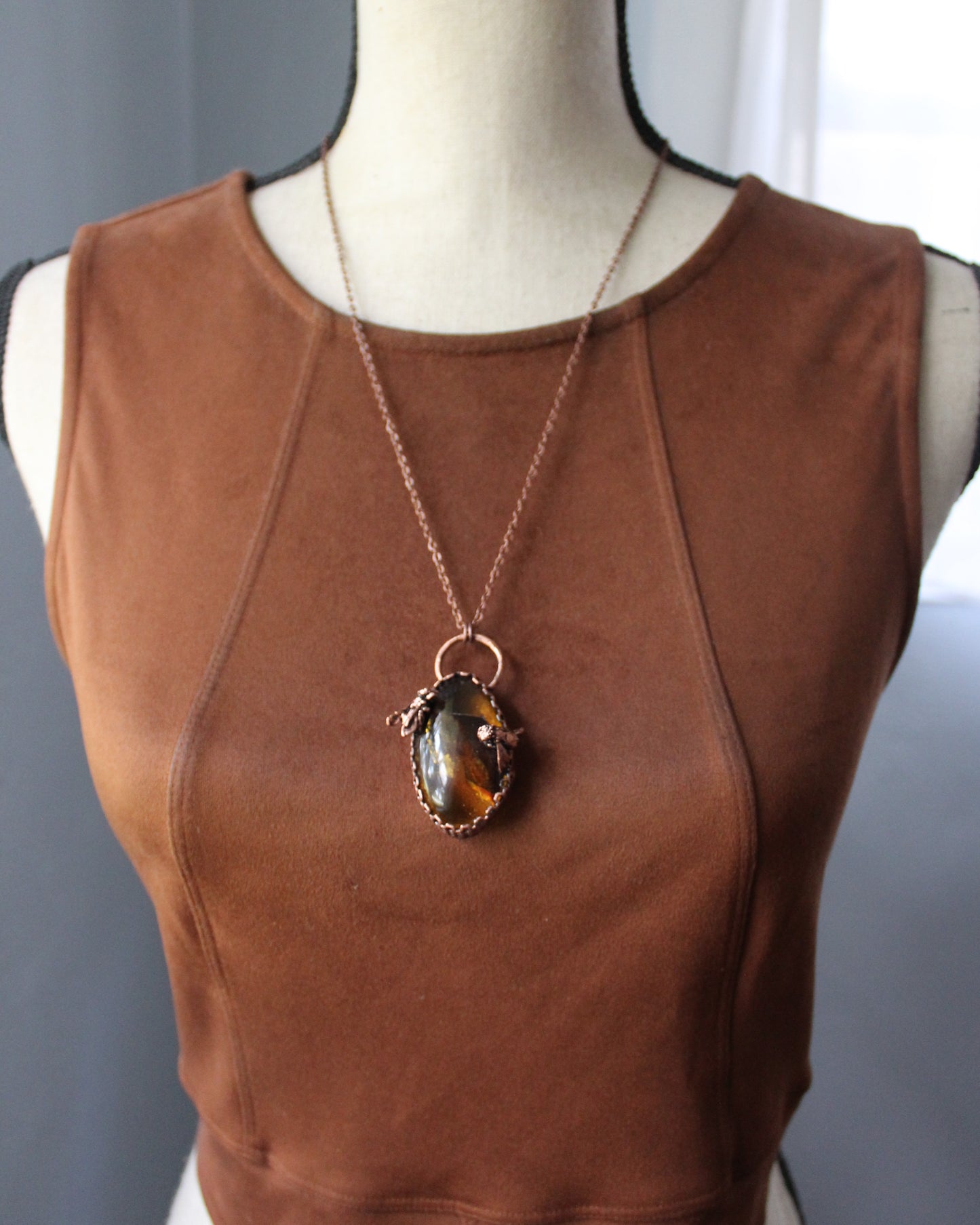 Amber Honeybee Necklace