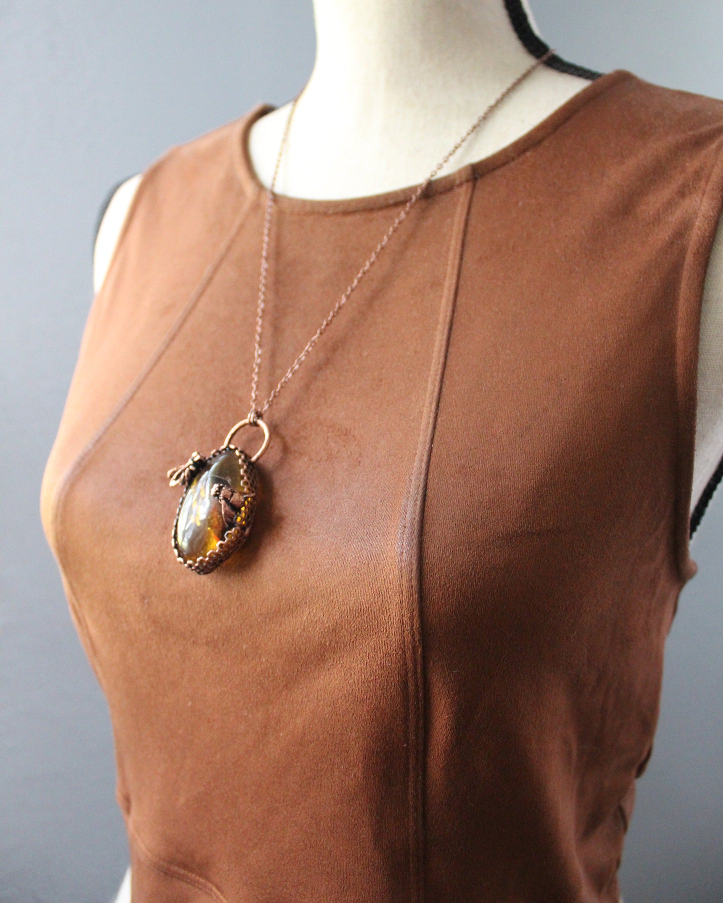 Amber Honeybee Necklace