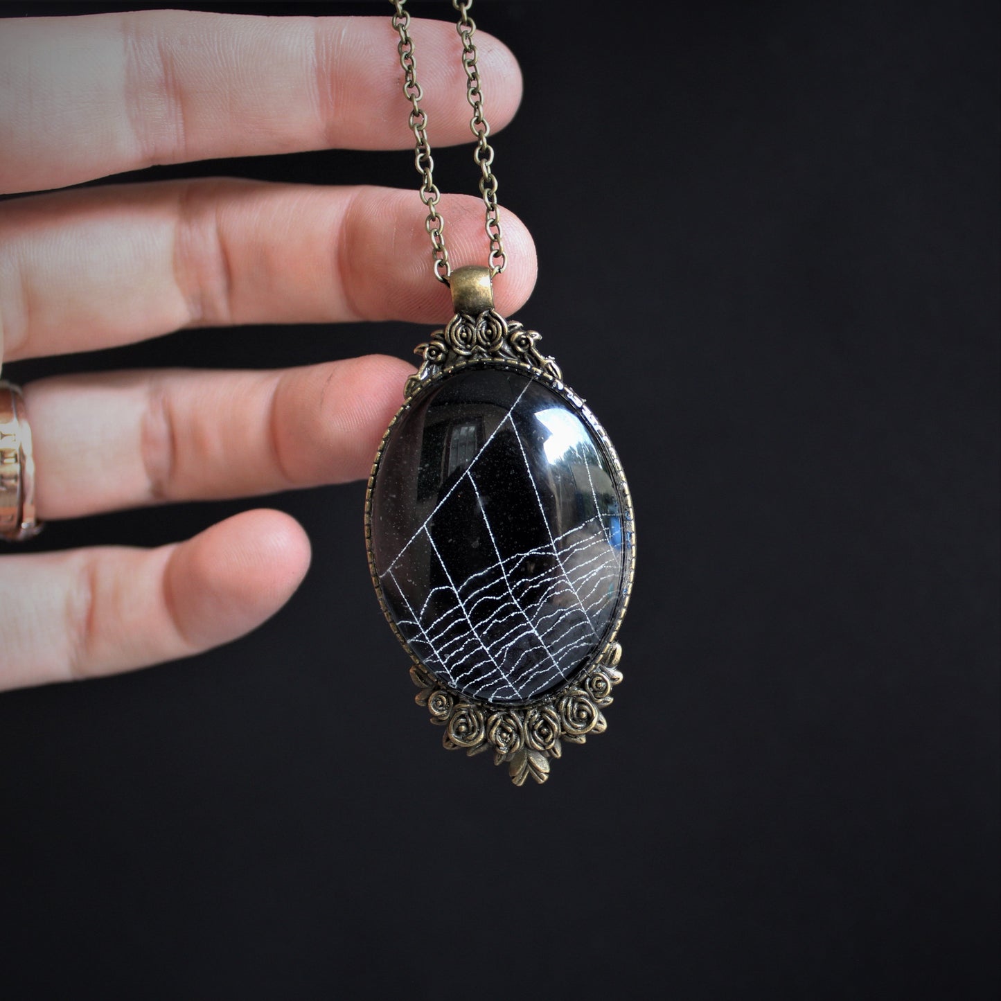 Preserved Spider Web Necklaces