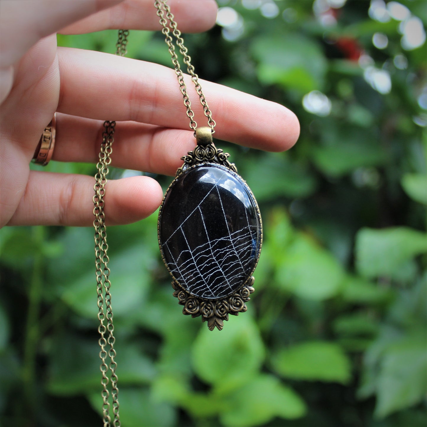 Preserved Spider Web Necklaces