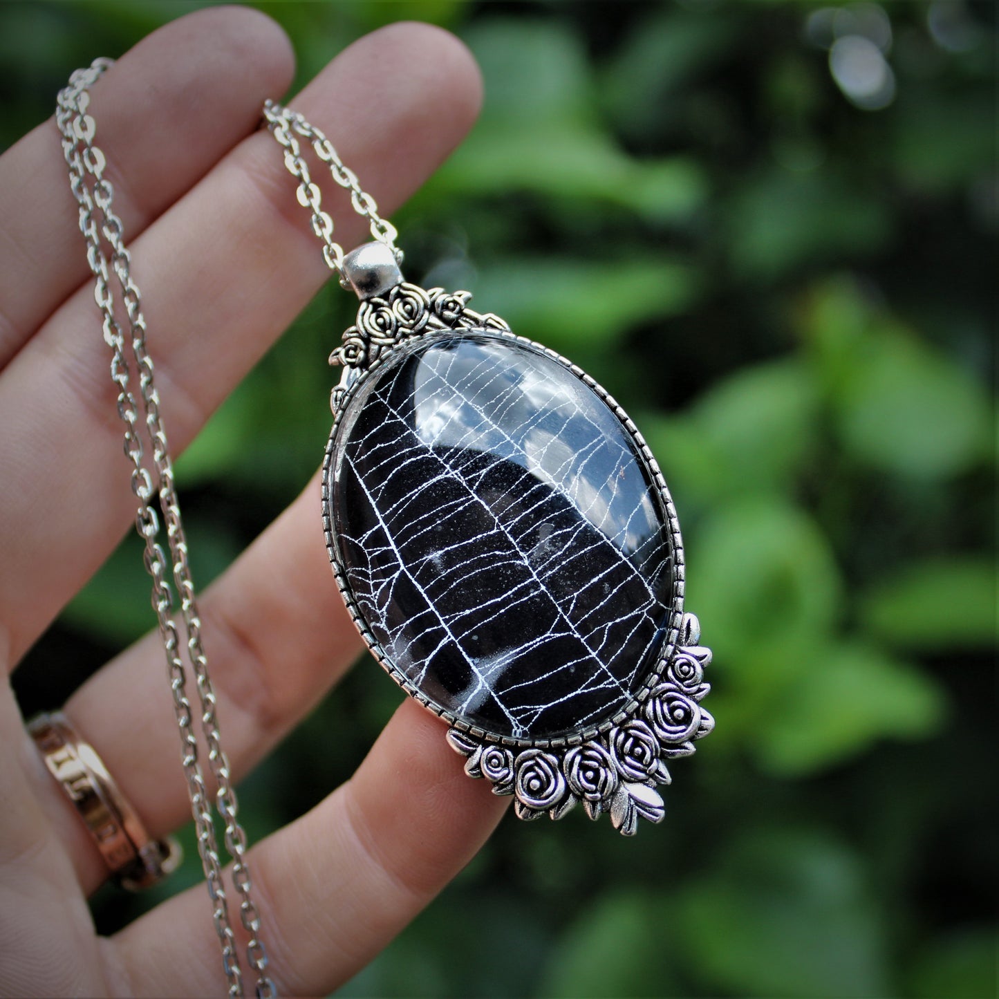 Preserved Spider Web Necklaces