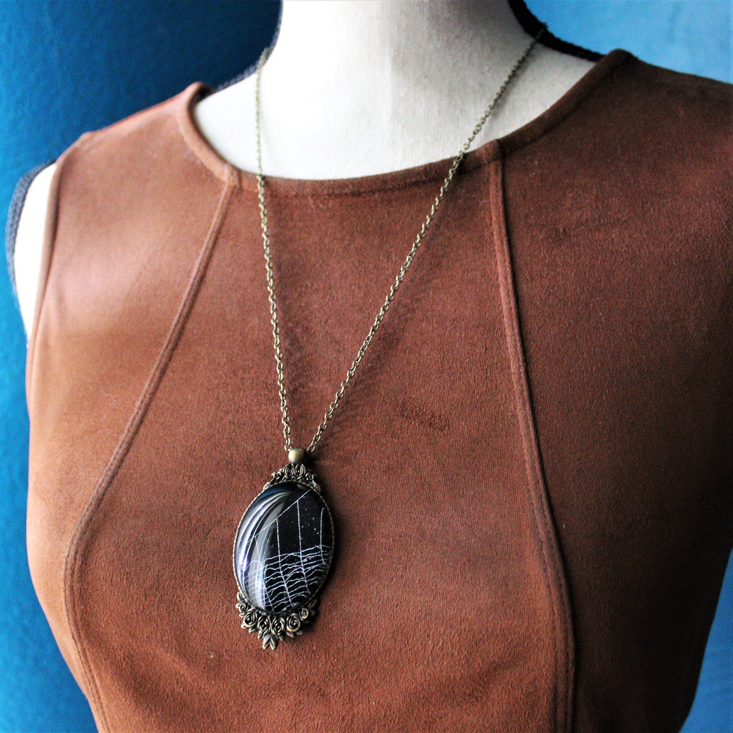 Preserved Spider Web Necklaces