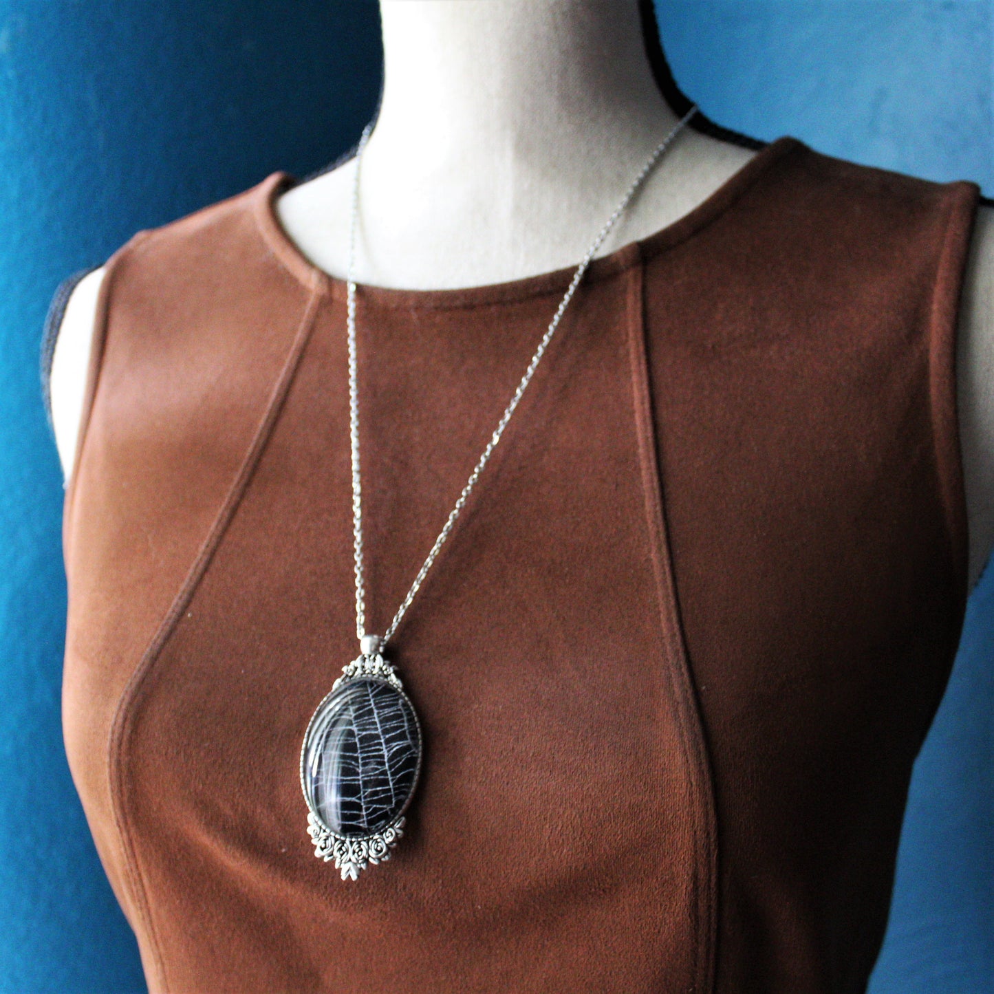 Preserved Spider Web Necklaces