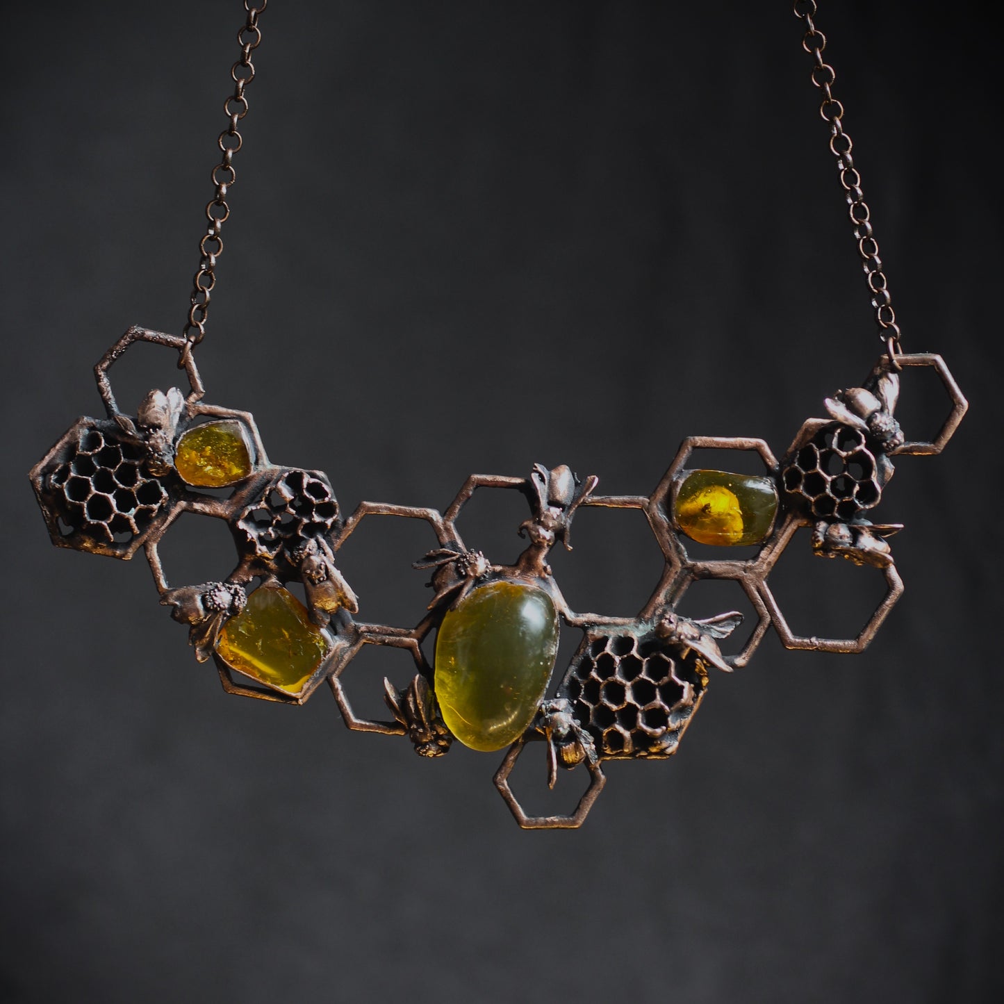 Amber Honeybee Necklace