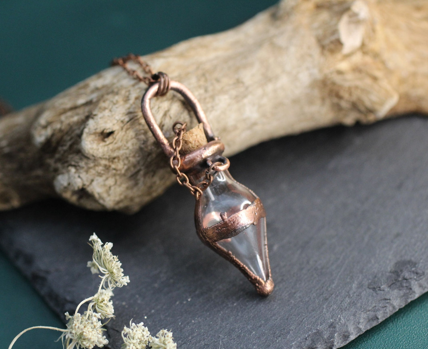 Onyx Cremation Vial Necklace