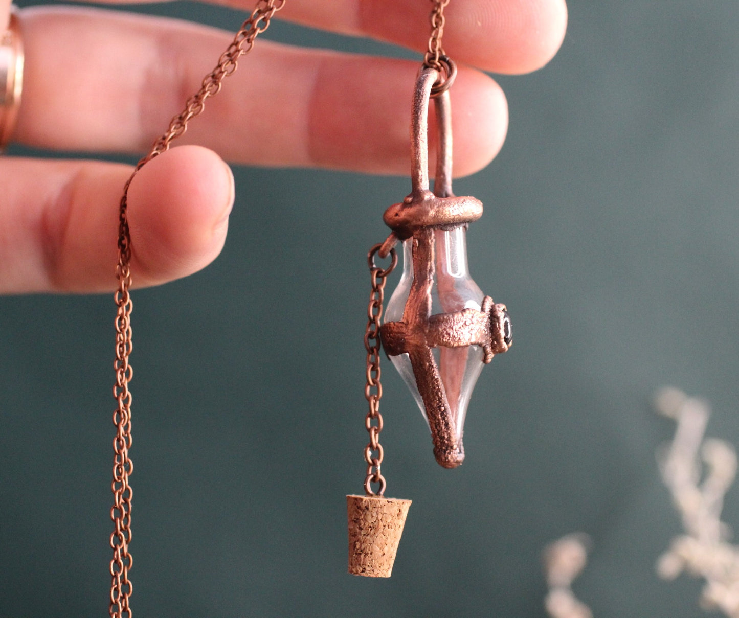 Onyx Cremation Vial Necklace