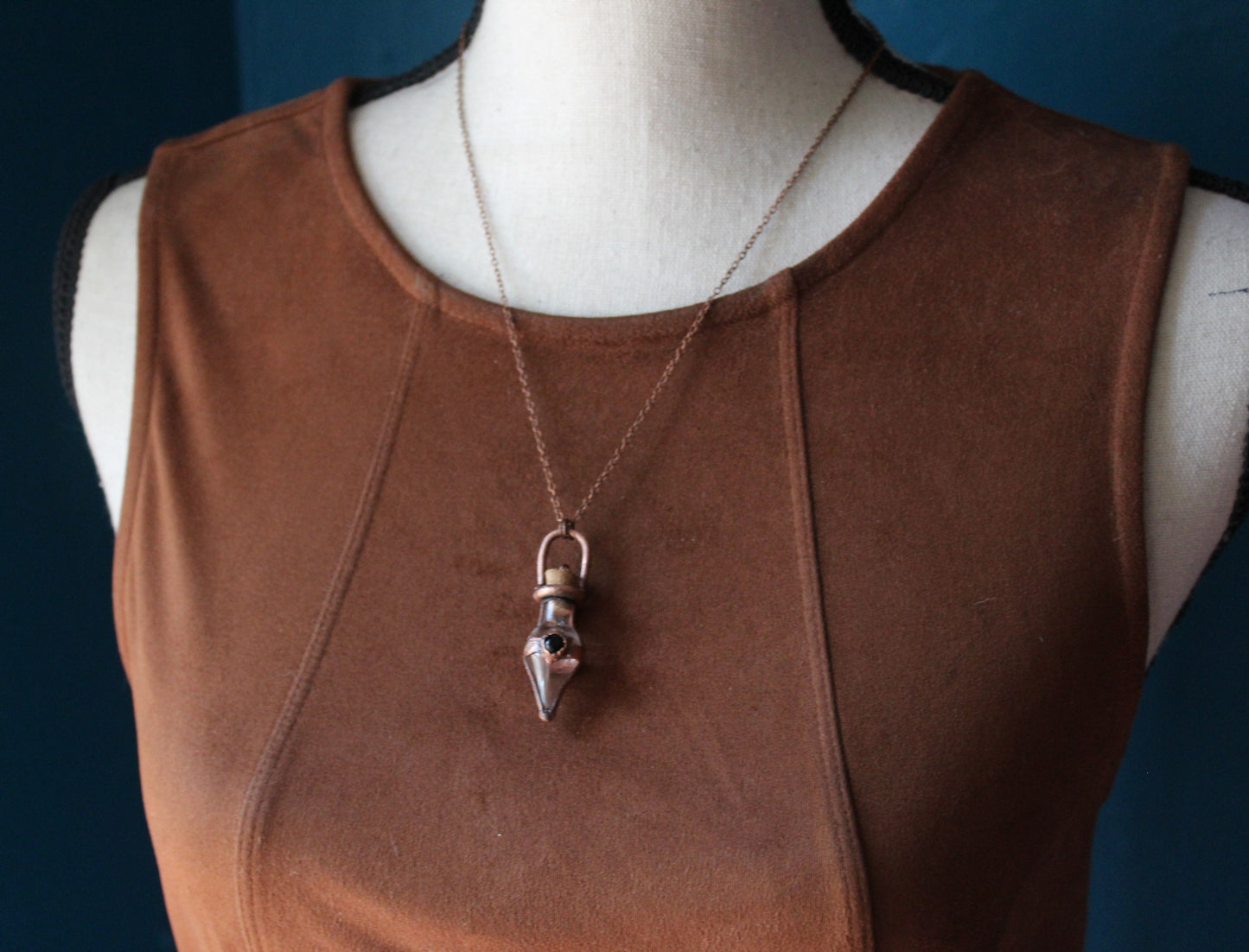 Onyx Cremation Vial Necklace