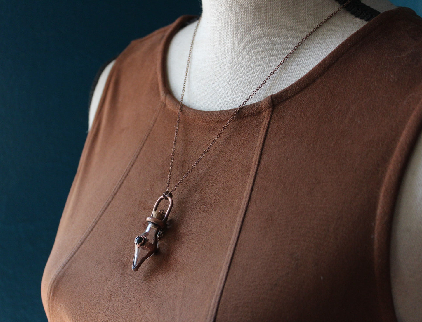 Onyx Cremation Vial Necklace