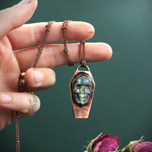 Load image into Gallery viewer, Labradorite Coffin Necklace
