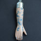 Blue Floral Porcelain Doll Arms