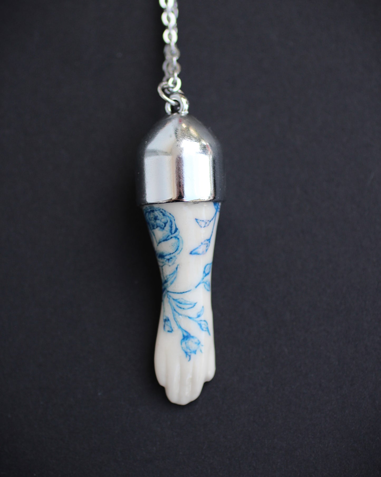 Blue Floral Porcelain Doll Arms