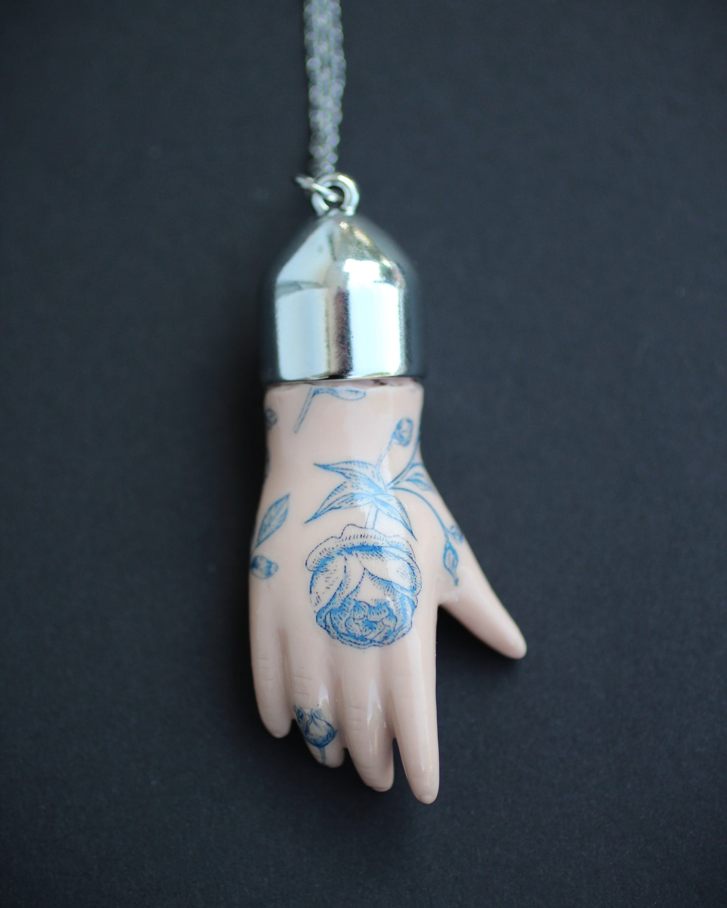 Blue Floral Porcelain Doll Arms