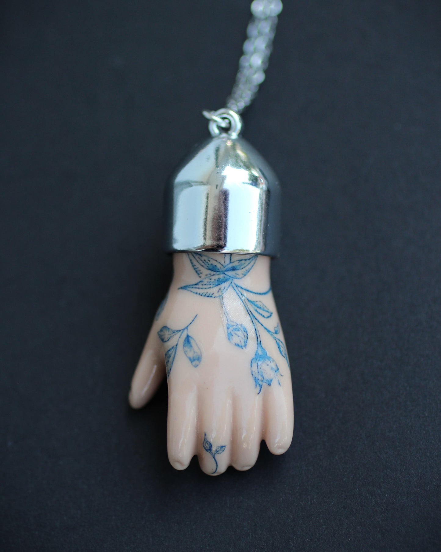 Blue Floral Porcelain Doll Arms