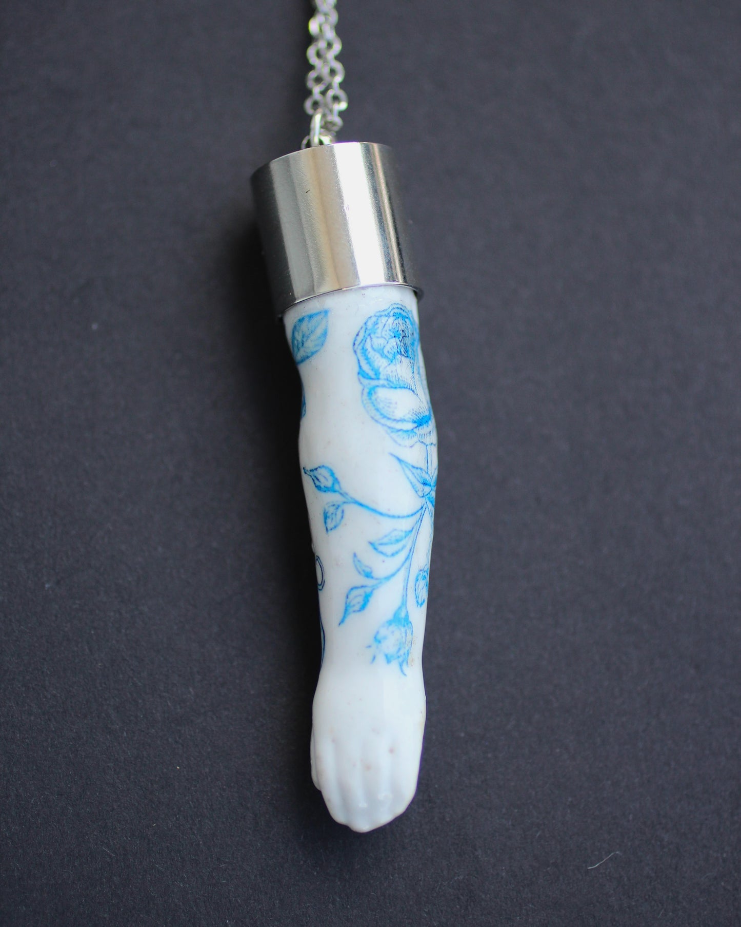 Blue Floral Porcelain Doll Arms