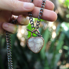 Load image into Gallery viewer, Flower Agate Heart Necklace

