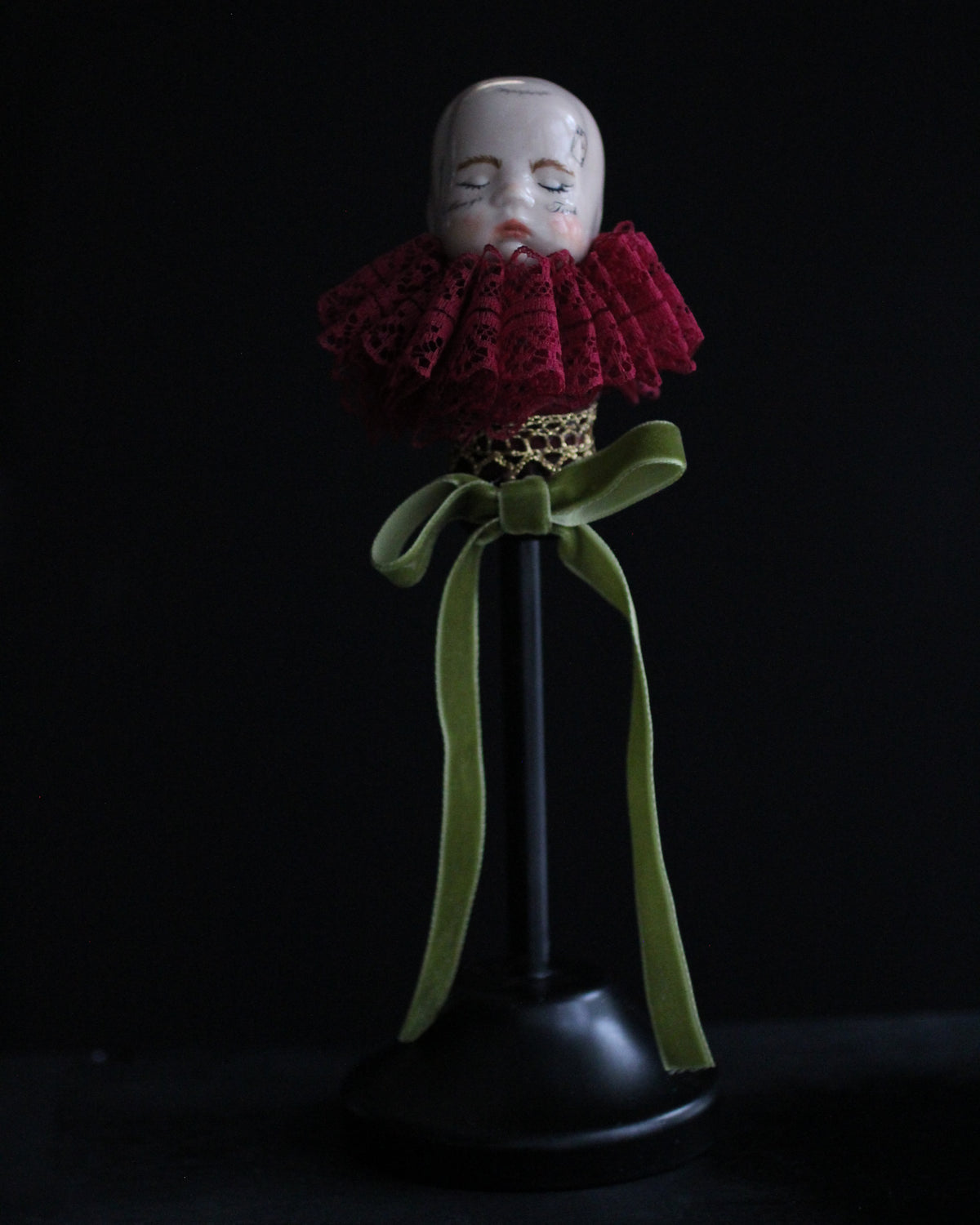 Always Tired Doll Head Sculpture