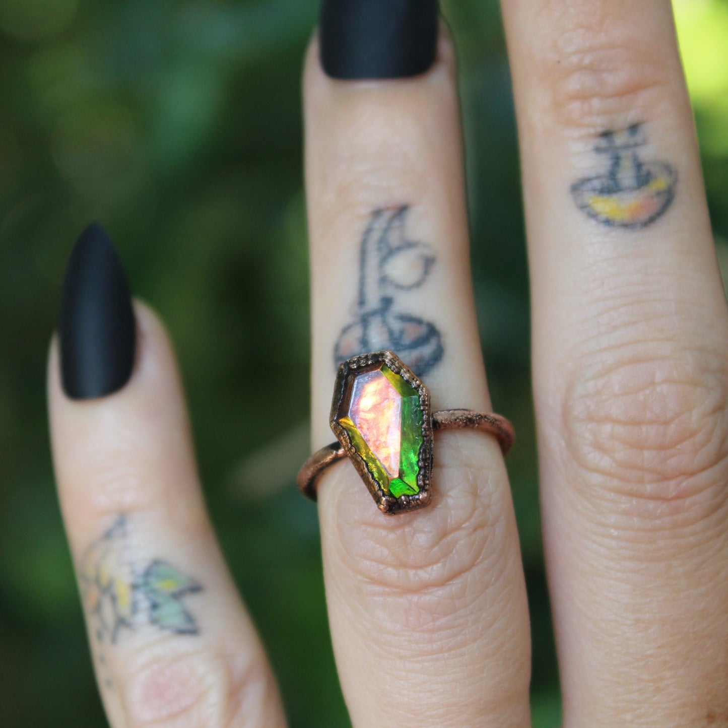 Iridescent Coffin Ring