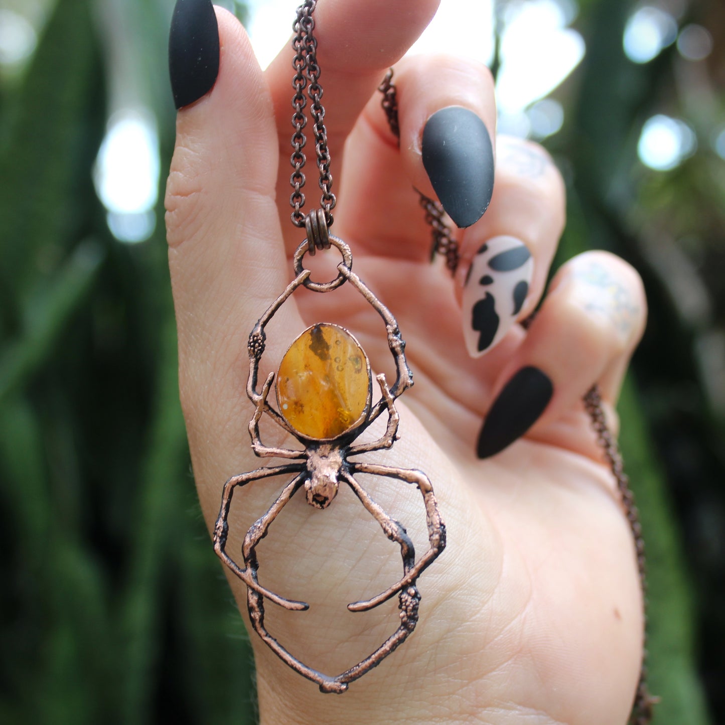 Amber Orb Weaver Necklace