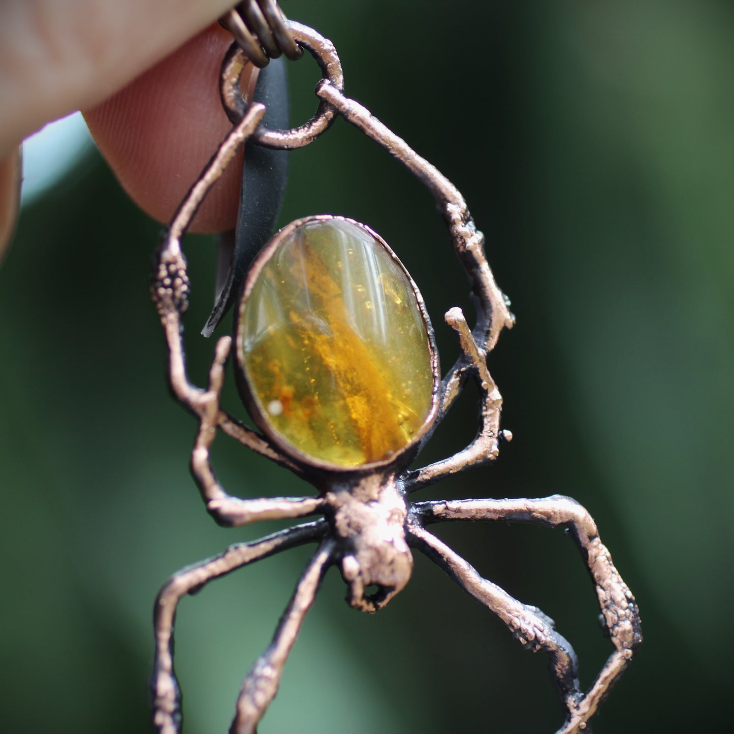 Amber Orb Weaver Necklace