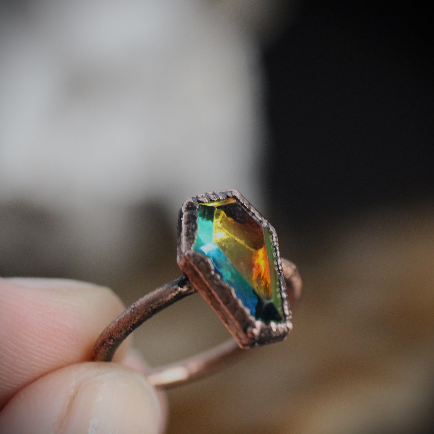 Iridescent Coffin Ring