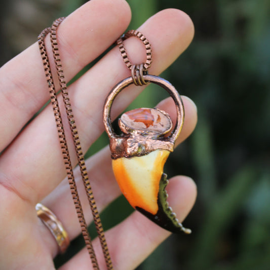 Opal Crab Claw Necklace