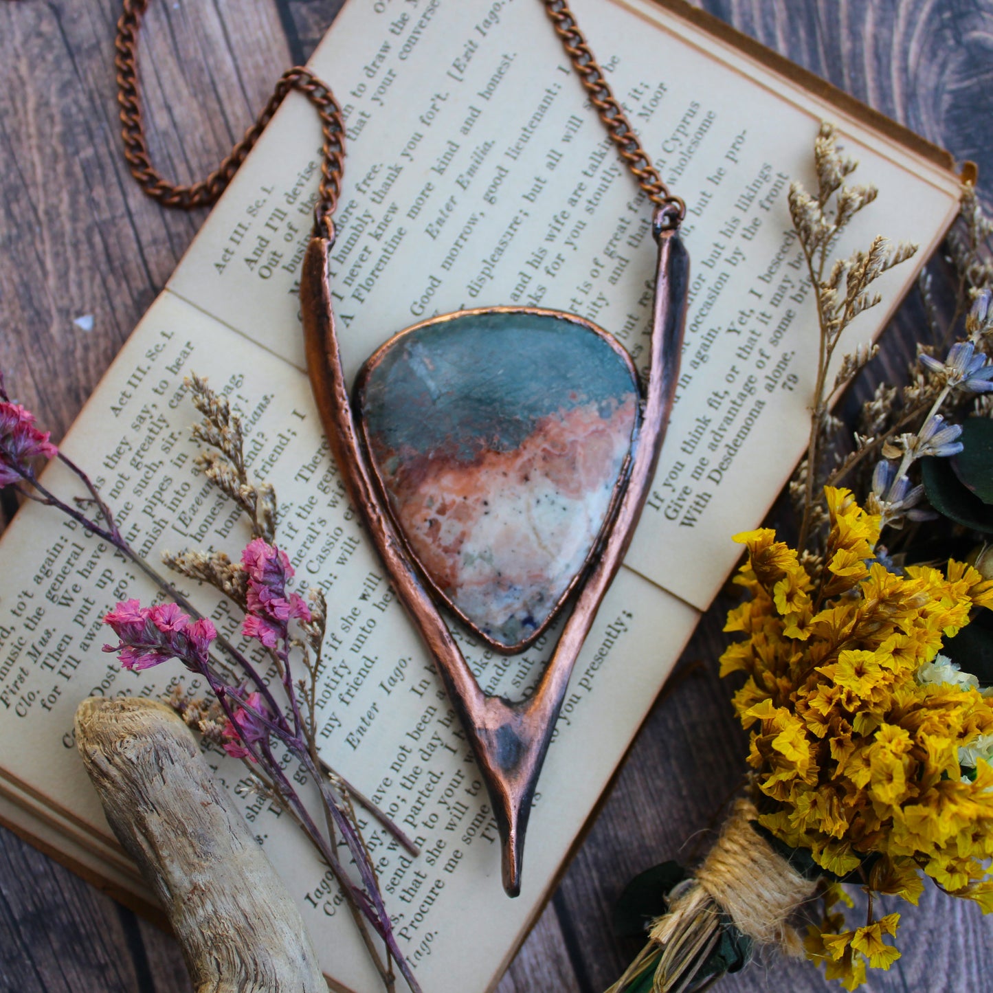 Wishbone Necklace - Polychrome Jasper