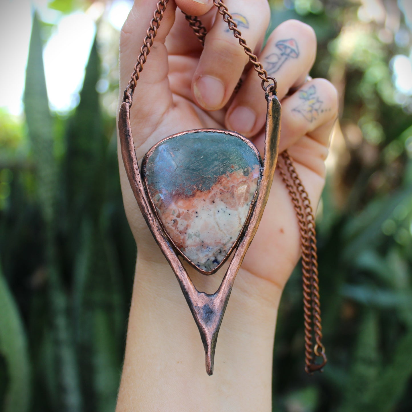 Wishbone Necklace - Polychrome Jasper