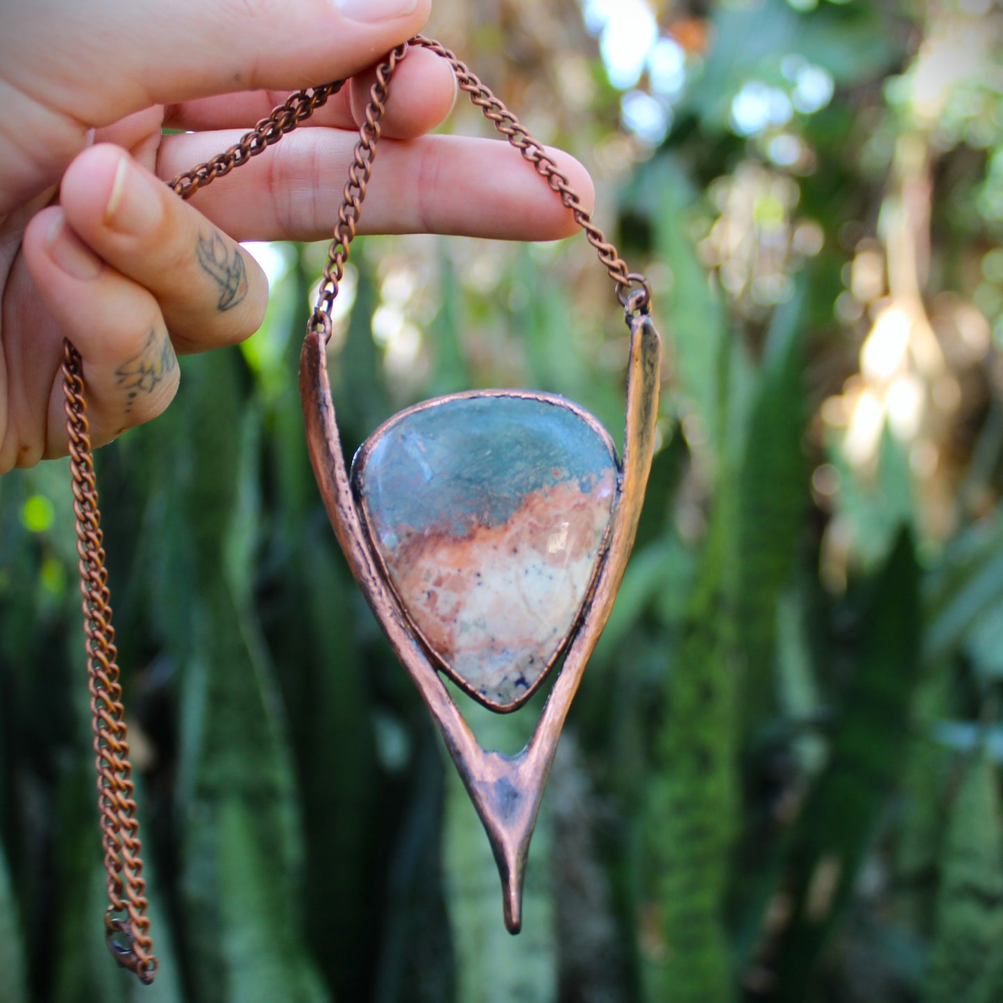 Wishbone Necklace - Polychrome Jasper