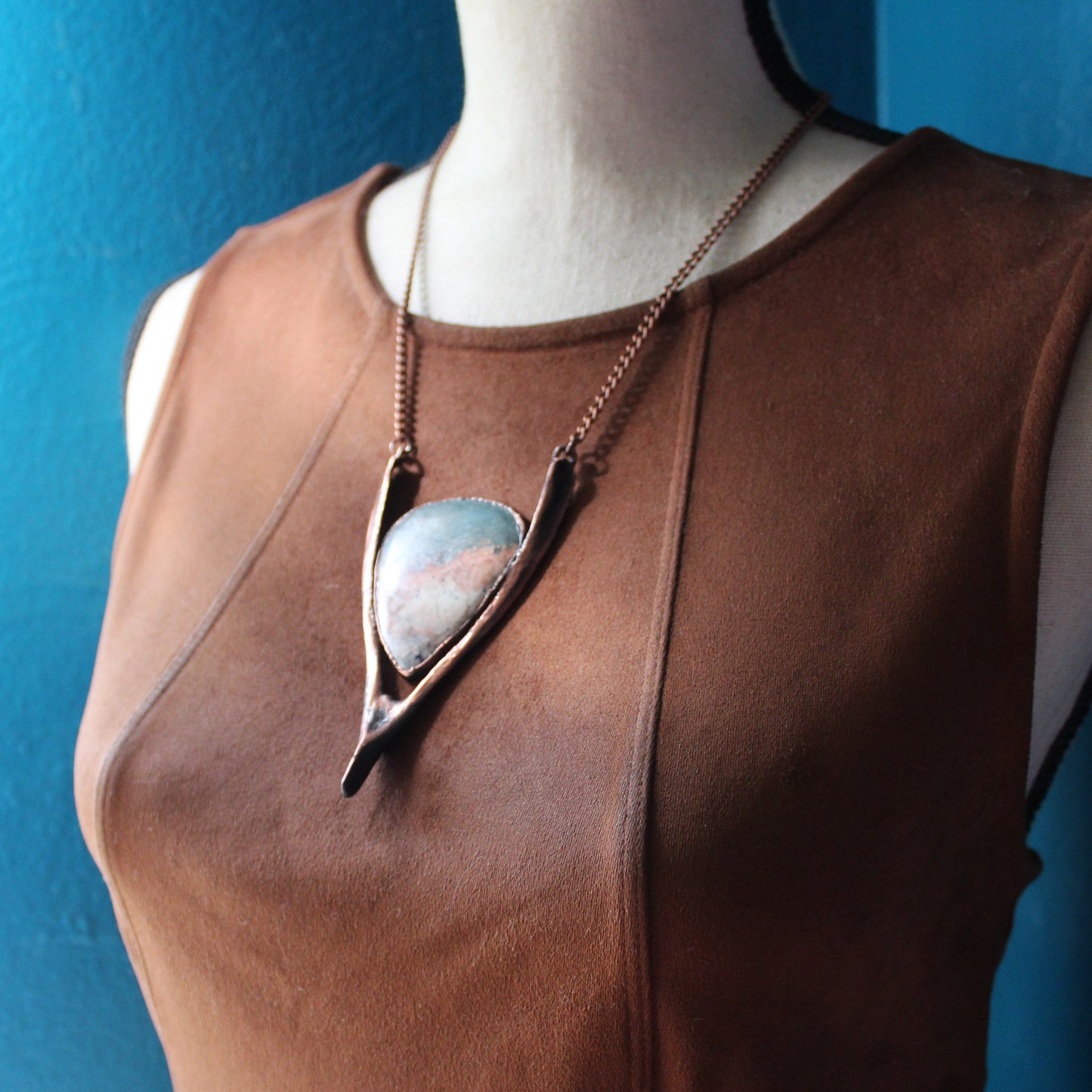 Wishbone Necklace - Polychrome Jasper